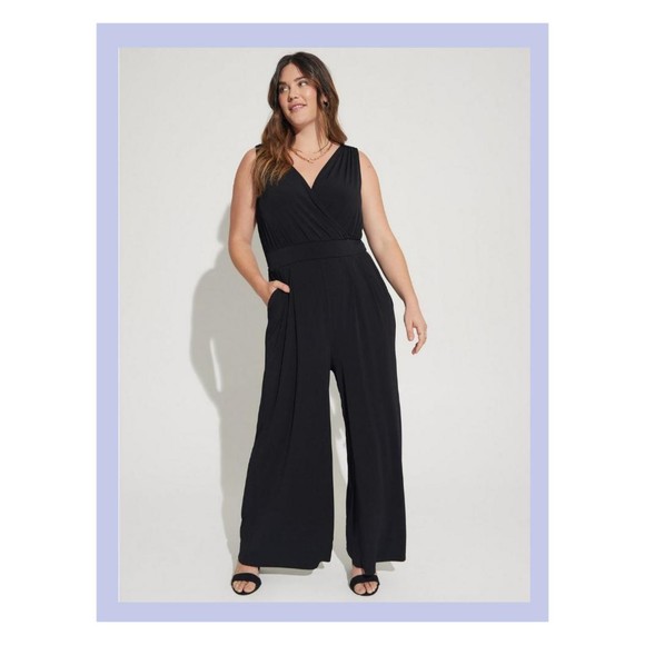 torrid Pants & Jumpsuits Torrid 3x Black Studio Knit Surplice Tie